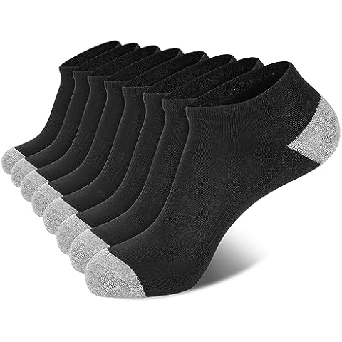 eallco 8 Pairs Mens Ankle Socks Low Cut Socks for Men Short Socks Size 10-13 Black Cover