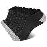 eallco 8 Pairs Mens Ankle Socks Low Cut Socks for Men Short Socks Size 10-13 Black