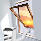 Fensterabdichtung für mobile Klimageräte Dachfenster, Hot Air Stop zum Anbringen an Schwingfenster, Fensterabdichtung Klimaanlage für max. 390cm Fensterumfang, Fensterkitt Set (190cm x 2 Set)