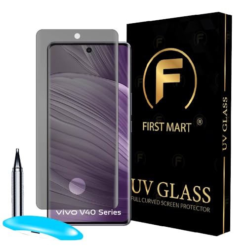 Image of FIRST MART UV Privacy Tempered Glass for Vivo V40 | Anti-Spy 9H Curved Screen Protector, Edge-to-Edge, Case-Friendly | 1 Pack