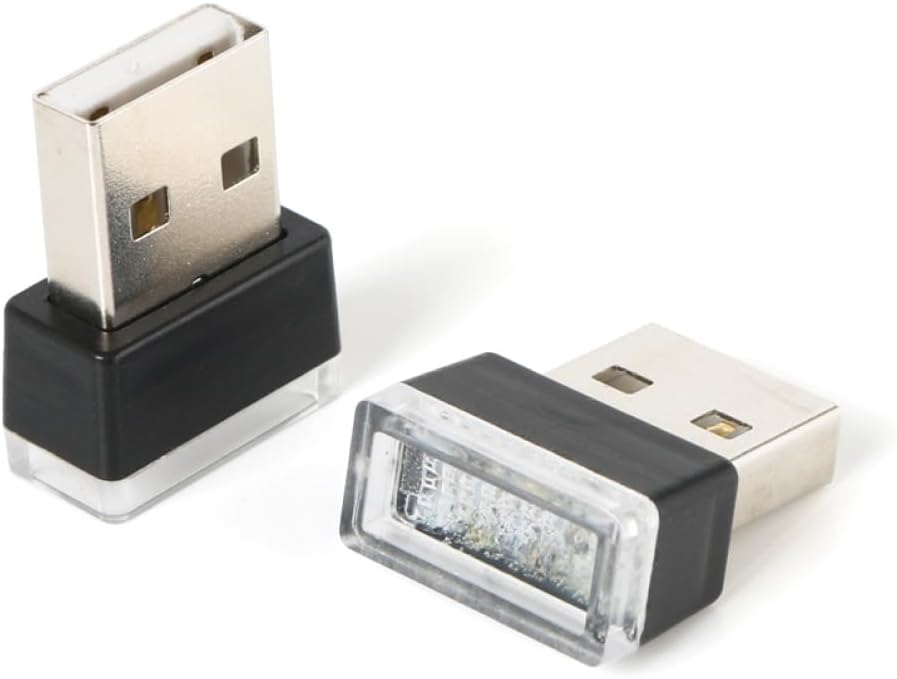 CRAFT WORKS Set of 2 USB Lights, LED Illuminations, Mini Lights, Car Auxiliary Lighting, Illumination Lights, Car Use, USB Port Cover, Disaster Prevention, Dress-Up, USB Mini Light, Universal, Night