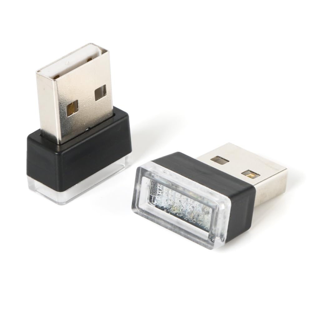 CRAFT WORKS Set of 2 USB Lights, LED Illuminations, Mini Lights, Car Auxiliary Lighting, Illumination Lights, Car Use, USB Port Cover, Disaster Prevention, Dress-Up, USB Mini Light, Universal, Night