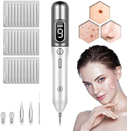 Portable Beauty Equipment with Home Usage, USB Charging, 30 Replaceable Needles, 9 Levels Adjustable, Silver