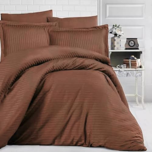 Image of Sofrito Micorfiber - Cotton Feel Duvet /Comforter Cover (Double - 91 inchx101 inch - Inches) with Solid Zipper Clousre - Brown | Solid Zipper Closure & Four Corner Ties |
