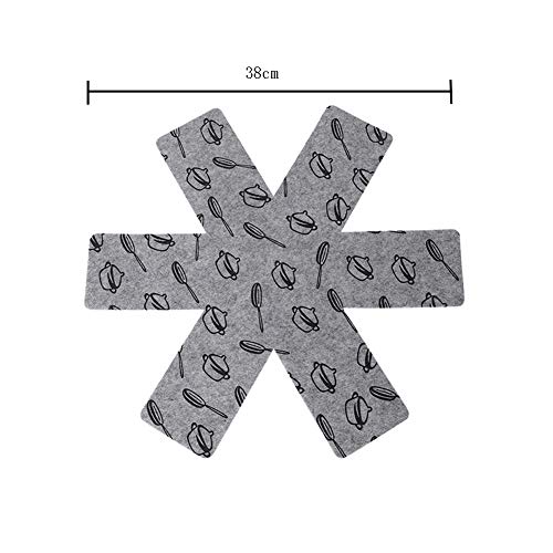 6 Pieces Pot Pan Protectors Pot and Pan Protectors Cookware Pans Divider Protector Pad Anti Slip Pans Separator to Prevent Scratching Separate and Marring, Grey(Large Size/14.96 Inch)