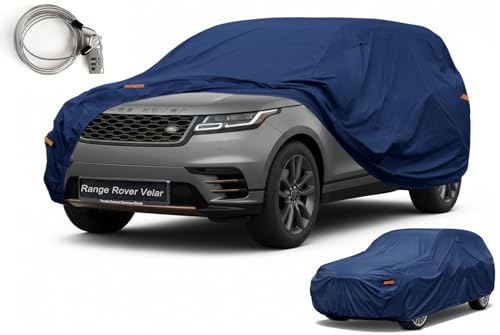 Image of Kaugung Custom Fit Car Cover for Land Rover Range Rover Velar, Heavy Duty SUV Cover Waterproof All Weather Outdoor Protection, Breathable Full Exterior Cover with Vent, Rain Sun Snow UV Proof