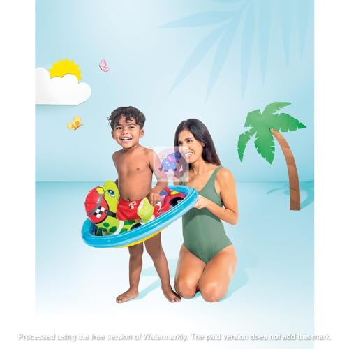 Image of Inflatable Kiddie Float | Water Baby Floater for Kids| Safe Anti-flip Diaper Style Swim Tube Rider| Swim Pool Tube for Toddlers|Multicolor Cute Swimming Pool Safety Seat (See-ME-SIT)