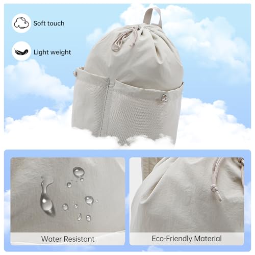 Image of HUA ANGEL Drawstring Backpack, Waterproof Nylon Sports Gym Bag, Travel Backpack for Women and Men for Sports, Travel