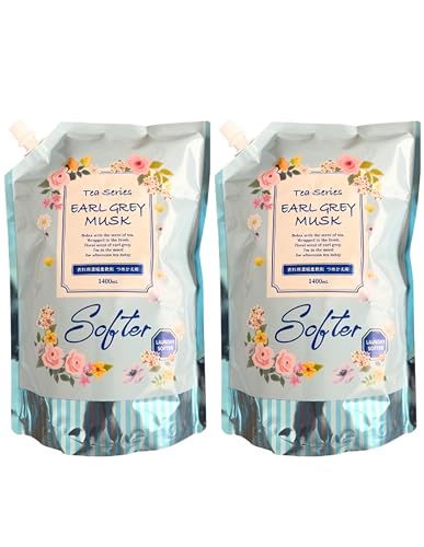 EARLGREY MUSK 衣料用濃縮柔軟剤 つめかえ用 1400ml x2袋セット アールグレイティーの香り Tea series ミツエイ