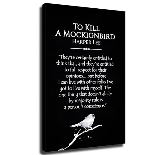To Kill A Mockingbird Quote Poster Framed Wall Art Canvas Art Prints Living Room Bedroom Decor Paintings (8x12inch-Framed)