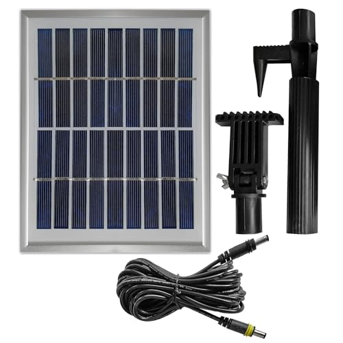 INNOVATIVES SOLAR 2,5 Watt-Hybrid-System. Solar-Panel mit Anschluß an 230V-Netzadapter zur Erweiterung des Teichpumpen-Sets Oasis 250-H-Hybrid. Solar-Modul für Bachlauf Quellbach.