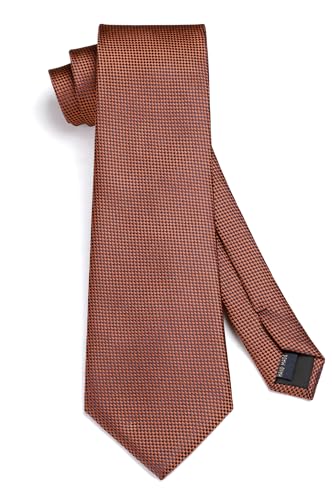 Image of HISDERN Polka Dot Ties for Men Classic Silk Ties and Pocket Square Formal Business Necktie Handkerchief Wedding Party
