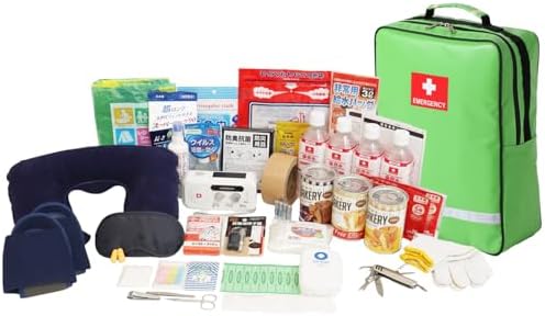 （08:30時点） mybestアワード受賞 防災士監修 防災セット 1人用 グリーン 防災用品 防災食 ラジオ 水 地震対策30点避難セット 防炎 防水 防災ダイレクト