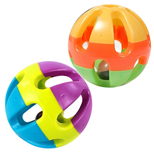 Pet Parrot Toy Colorful Birds Ball with Bell For Budgie Cockatiel Rabbit Cat