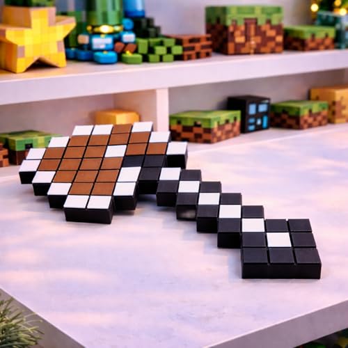 Image of 3D Printed Pixel Axe Toy | Blocky Gaming Prop | Safe Cosplay Accessory for Kids & Fans