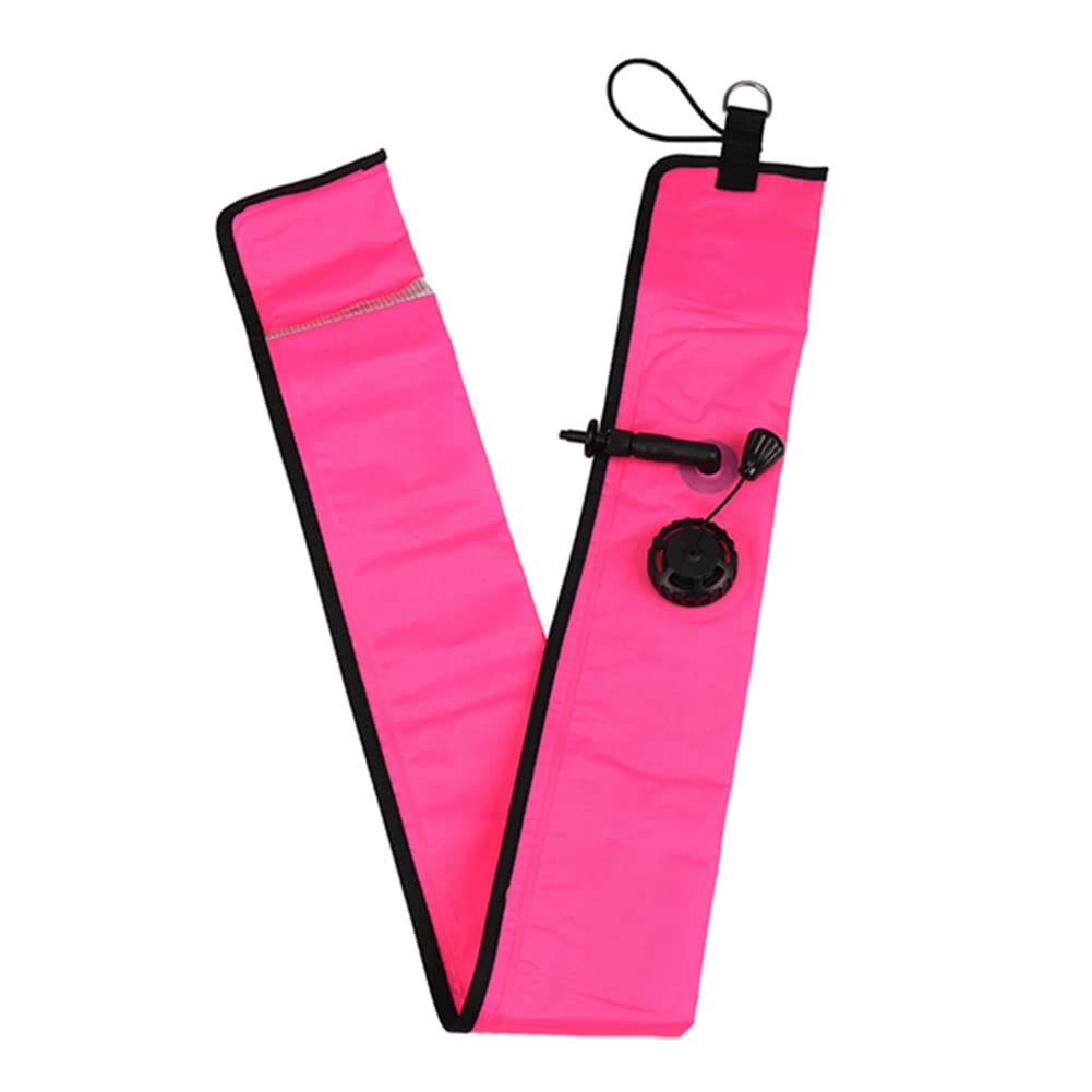 2 unidades 1M Buceo Buceo Inflable SMB Señal Marcador Visibilidad Float Señal Tubo Salchicha, Rosa Rojo