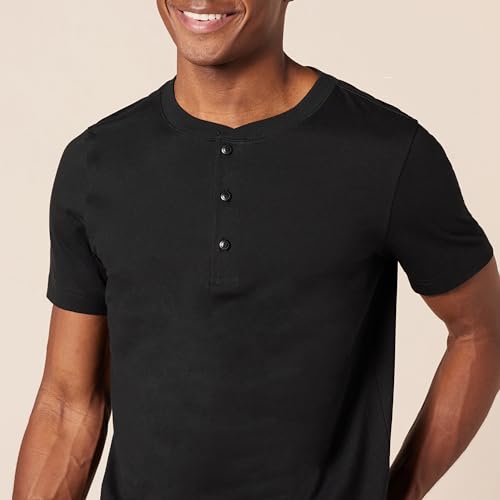 Amazon Essentials Men's Slim-Fit Short-Sleeve Cotton Henley T-Shirt, Pack of 23