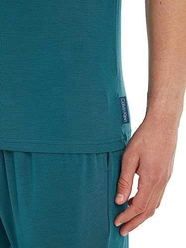 Calvin Klein Herren T-Shirt Kurzarm S/S Crew Neck Stretch, Blau (Atlantic Deep), XL – Ansicht 3