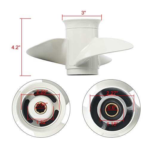 image for NovelBee Aluminum Alloy Boat Propeller for Yamaha 9.9-15 HP Outboard M