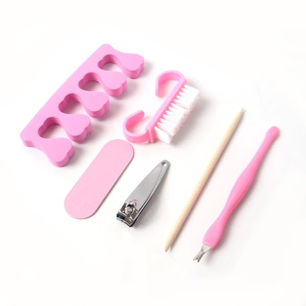 6 Piece Manicure and Pedicure Nail Care Kit with Nail Clipper, Nail File, Cuticle Tool, Toe Separator, Cleaning Brush and Precision Stick for Personal Grooming, Home and Travel Use-image-35
