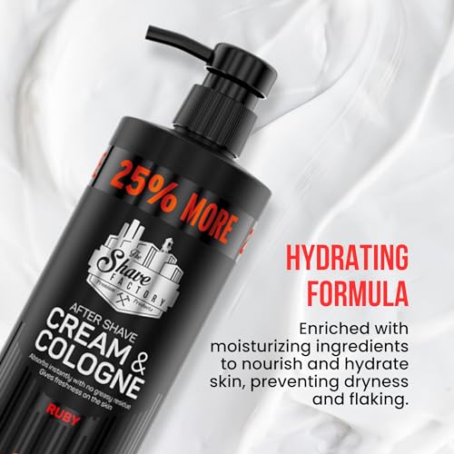 The Shave Factory After Shave Cream & Cologne Ruby 2in1 500ml 25% MORE - For Professional Barbers/Hairdressers and Traditional Shaving Enthusiasts (Golden, 500ml) - Image 5