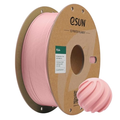 eSUN PLA+ Filament 1.75mm, Enhanced Toughness 3D Printer Filament PLA Plus, Dimensional Accuracy +/- 0.03mm, 1KG Spool (2.2 LBS) 3D Printing Filament for 3D Printers,Peach Pink