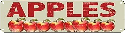 snowsun Metal Sign Fruit Apples Vintage Signs Retro Tin Signs Aluminum Sign for Bedroom Kitchen Garden Wall Pub Club Coffee Hanging Decor 4x16 Inch