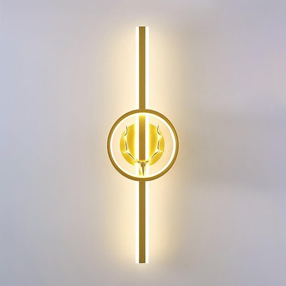 HXYSXHJUO Indoor Brass Wall Lamp Vintage Glass Sconce Milky White Globe Shade Lantern for Bedroom Bedside Living Room Study Corridor Entryway Restaurant Mounted Lamp(Gold,60cm)