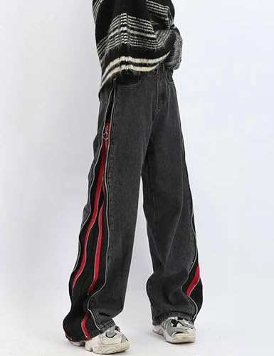 Baggy Jeans Y2k Men Hip Hop Aesthetic Demin Pants Straight Leg Gothic Cargo Jeans Streetwear4