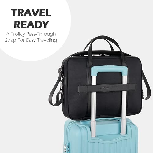 Image of Lavie Sport Elevate Briefcase 9L Laptop Briefcase Bag | Premium Leatherette Business Briefcase for Men & Women | Messenger Shoulder Bag with Detachable Strap