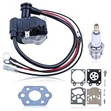 Gubeter Kit de Bobine d'allumage, pour Stihl 021 023 025 MS210 MS230 MS250, pour Walbro Wt-286, avec Bougie d'allumage et Kit de Réparation de Carburateur, Tronçonneuse Pièces de Rechange