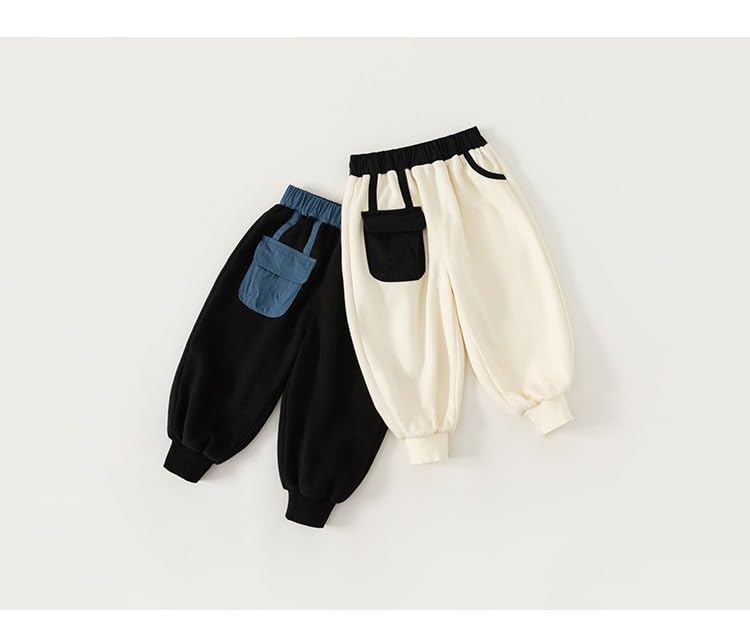 Meufam Unisex Boys Girls Color Block Sherpa Lined Athletic Jogger Fleece Sweatpants Warm Fleece Basic Pants with Pockets3