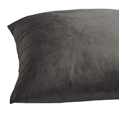 Image of GIGIZAZA Decorative Throw Pillow Covers,24 x 24 Graphite Couch Pillow Covers,Velvet Square Cushion Covers