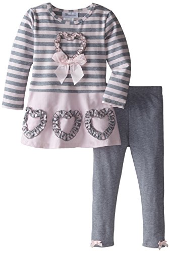 Bonnie Jean Girls' Heart Appliqued Corduroy Playwear Set
