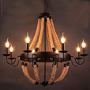 Hanglamp Vintage Hanglamp Retro Hangend Licht Amerikaans Touw Industriële Lamp Persoonlijkheid Bar Ijzer Verlichting…