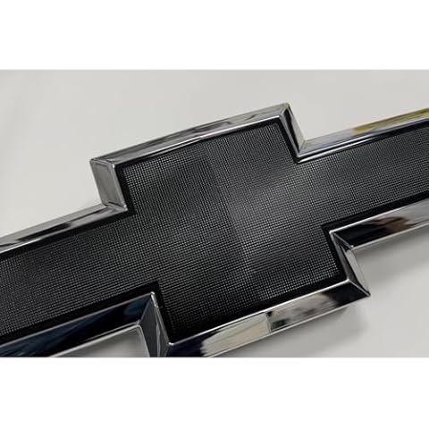 2014-2015 Chevy Silverado Grille Emblem - Chrome and Black Finish | Premium Quality Replacement Badge | Enhances Vehicle Front Appearance Cover