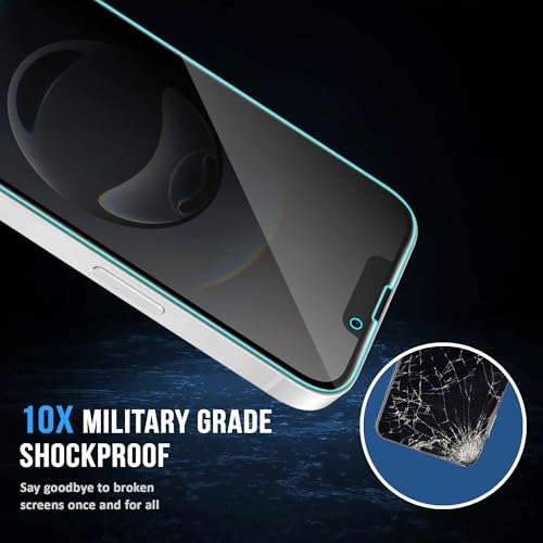 Image of ArmourPro Anti-Spy Privacy Tempered Glass for iPhone 16E / 14 / 17E / iPhone 13 - Anti Peeping Screen Protector, Edge to Edge Full Coverage, 9H Hardness, Easy Installation Kit | Pack of 2