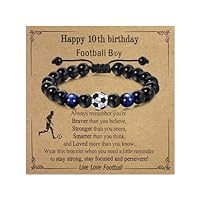 Toplstud Football Gift Bracelets for Boys - 10th Birthday Gifts for Boys - Football Birthday Presents for Son Grandson Brother Friend Nephew - Bracelets for 10-Year-Old Boy