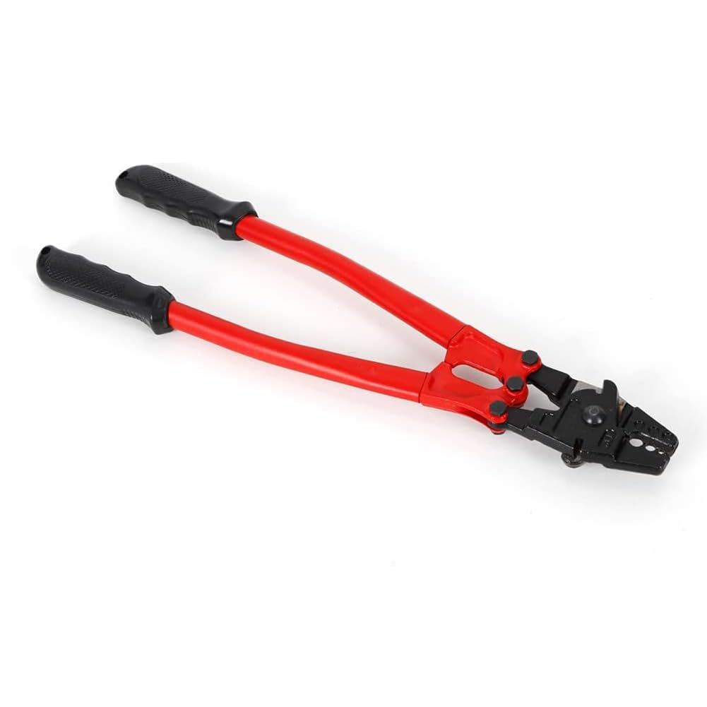 24 Pulgadas Mano Crimpadora Swager, 5 Cavidades Herramienta De Contracción Cuerda De Alambre Cortador De Cable Herramientas De Contracción para Cobre Aluminio Manguitos Ovalados Red,1