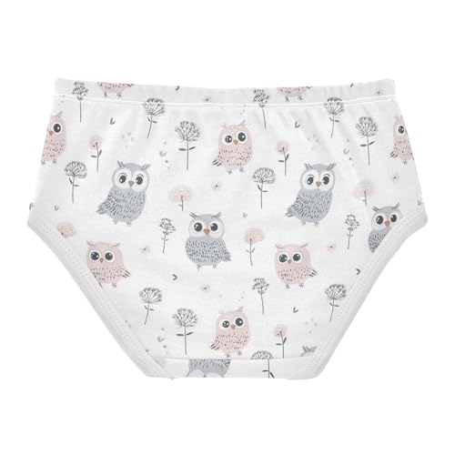 Girls Underwear Soft Cotton Cute Owls Kids Panties in Sizes 2/3t, 4t, 5t, 6 and 82