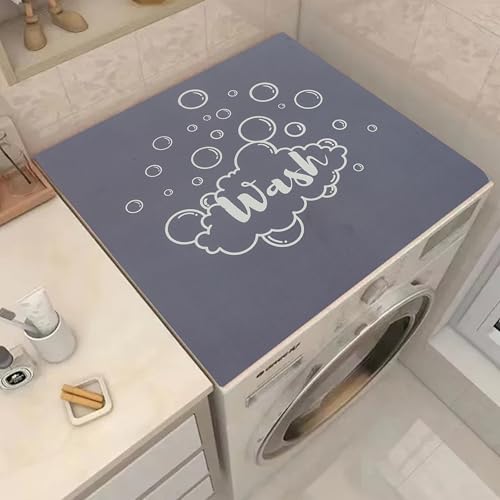 Image of Homecloud Non-Slip Washing Machine Mat - Durable Waterproof Protective Cover for Washer & Dryer, Dust-Resistant Mat Ideal for Laundry Room & Kitchen Appliances (Grey Wash)