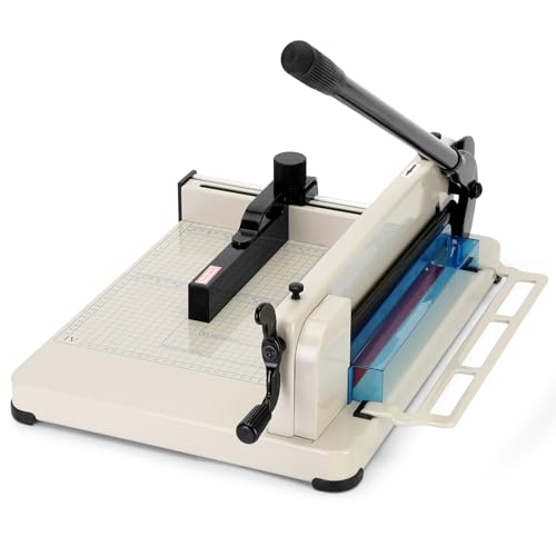 12 Inch Heavy Duty Paper Cutter,Guillotine Paper Cutter Heavy Duty for A4 Paper,Stack Paper Trimmer 400 Sheet Capacity,White A4 Guillotina para Papel for Office Home School.
