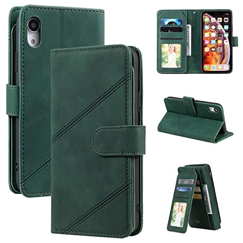 Housse iPhone XR avec porte-carte et cordon pour garder les mains libres en voyage vert