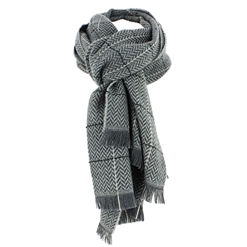 Écharpe en laine grise à carreaux Windsor Tony & Paul accessoire hiver fabriqué en Italie