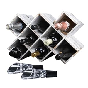 Wine Racks Countertop & Wine Bottle Holder for Farmhouse Decor – Wine Storage with Wine Holder – Small Wine Rack Countertop for Wine Racks Free Standing Floor – Wooden Wine Rack Shelf Holder