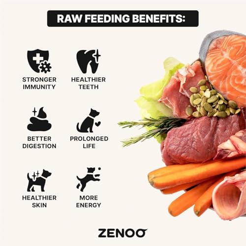 ZENOO Gefriergetrocknetes Hundefutter Rind, Natürliches Barf mit Innereien & Bresaola, Getreidefrei, Ohne Zusätze, Für Allergiker & Wählerische Hunde, Hochwertiges Protein, 300g