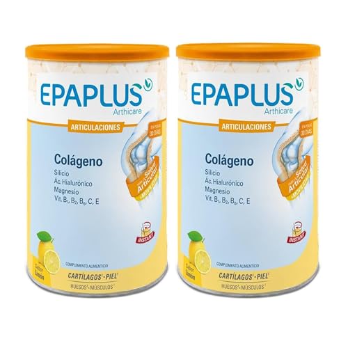 EPAPLUS Articulaciones - Colágeno con Ácido Hialurónico, Magnesio y Vitaminas B1, B2, B6, C y E - Sabor Limón - 60 días (Pack de 2 Unidades) (660 g) Polvo