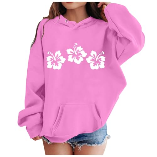 Sudadera de niña de 7 años – Sudadera con capucha de manga larga para niñas, sudadera suave con gráficos Suéteres lindos para niños, ropa para niñas, blusas de gasa de manga corta para niñas