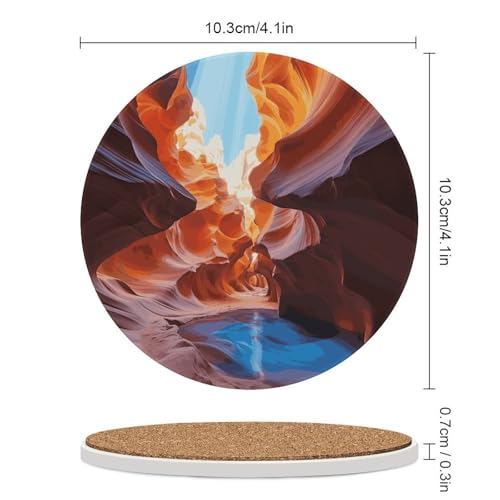Dessous de verre absorbants céramique protège table liège canyon - 3