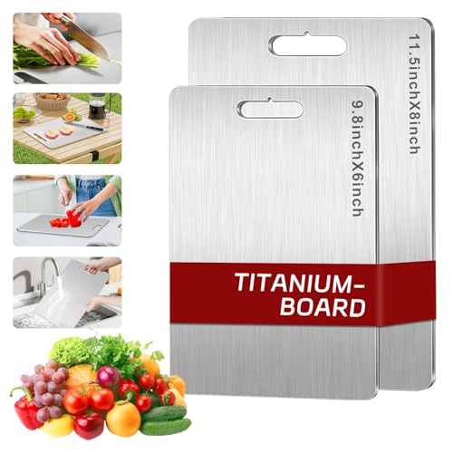 Tabla de cortar titanio 2 piezas 100% puro miniatura 1